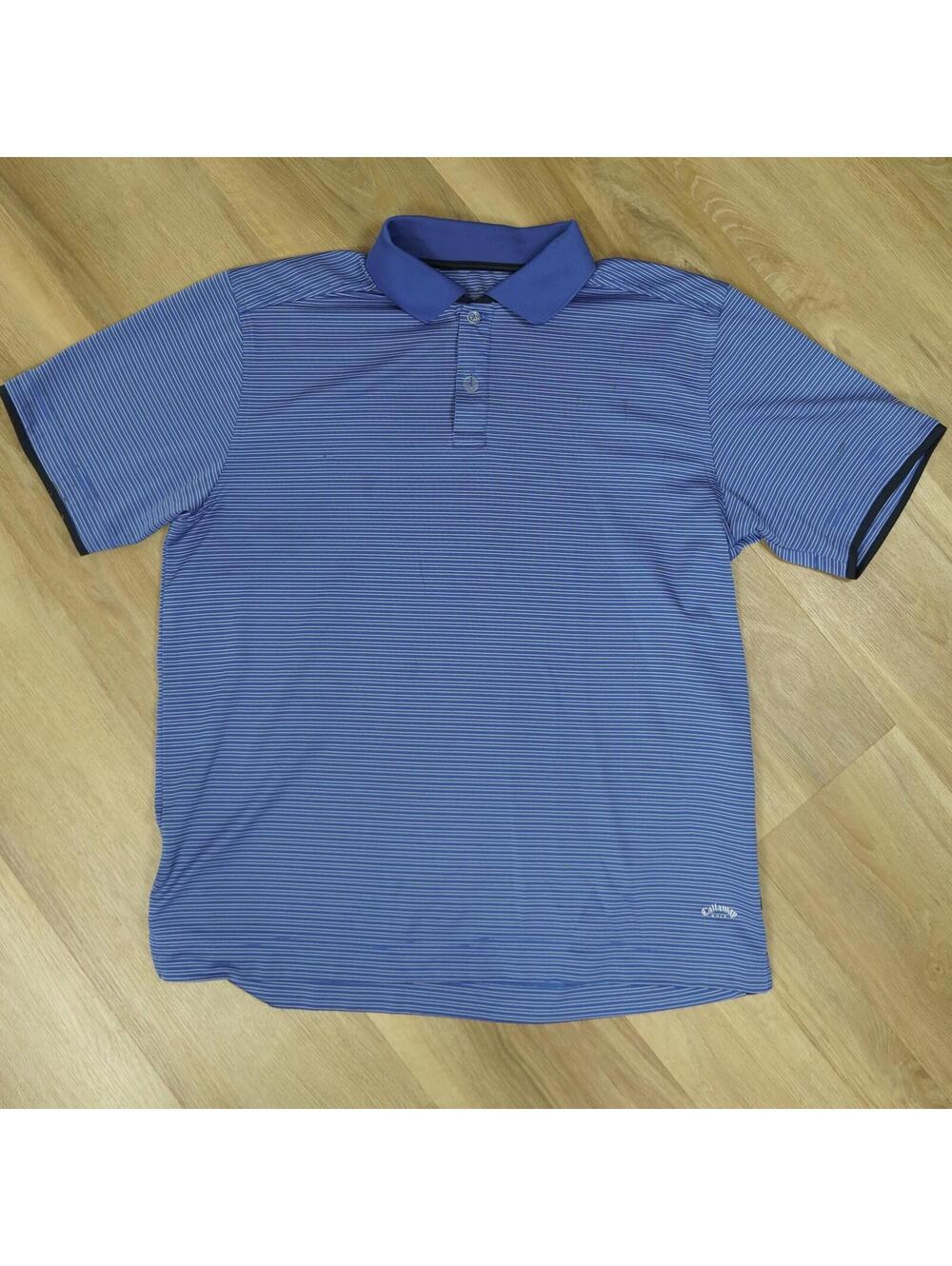 Callaway Men's Blue Striped‎ Golf Polo Shirt Size L - Activewear, dadcore
